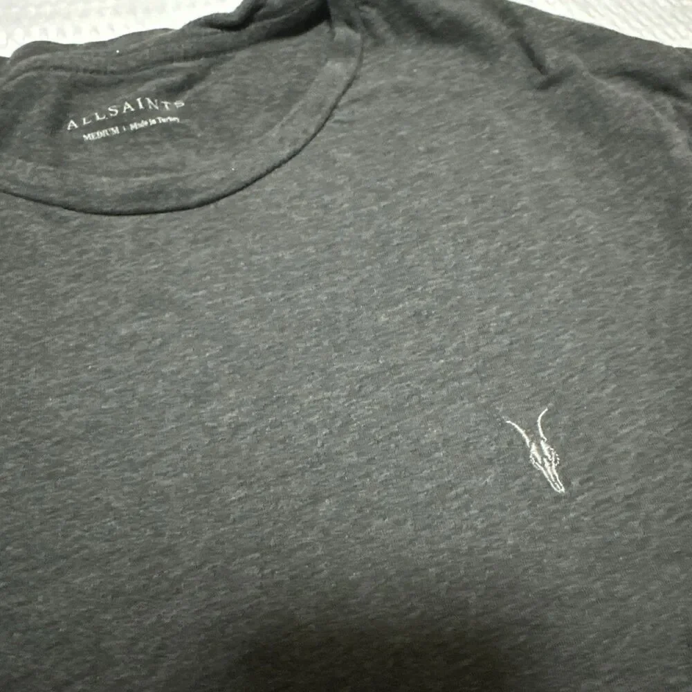 MENS ALL SAINTS CREW NECK LOGO SHORT SLEEVE T-SHIRT Slim Fit Size M